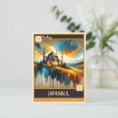 Carte Postale Istanbul, Turquie | Peinture Vintage (Debout devant)