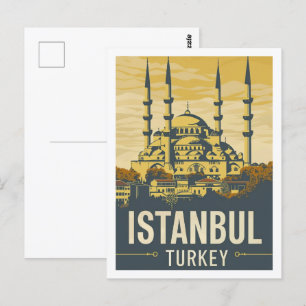 Carte Postale Istanbul Turquie Vintage célèbre Travel Place
