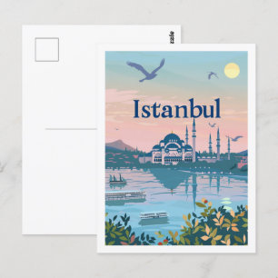 Carte Postale Istanbul Turquie Vintage célèbre Travel Place