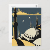 Carte Postale Istanbul, Vue sur Bosporus et l'église Sainte-Soph (Devant / Derrière)