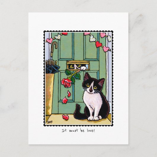 Carte Postale 'It must be love' Kitty Chat Custom (Devant)