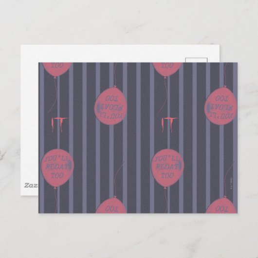 Carte Postale IT - Vous Flottrez Aussi Motif Rayé Ballon (Devant / Derrière)