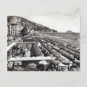 Carte Postale Italie, Alassio, Parasols sur la plage