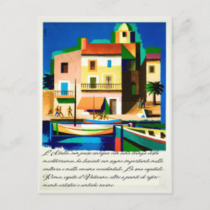 Carte Postale Italie, Bright Colorée Maisons Vintage voyage