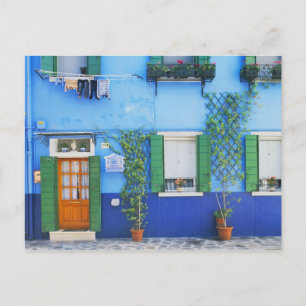 Carte Postale Italie, Burano. Maison colorée à Burano près de