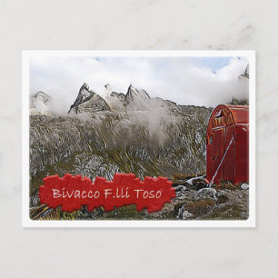 Carte Postale Italie cabane alpine Bivacco Fratelli Toso Dolomit