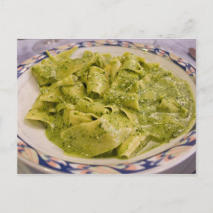Carte Postale Italie, Camogli. Assiette de pâtes au pesto