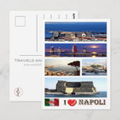 Carte Postale Italie - Campanie - Naples - I Love - (Devant / Derrière)
