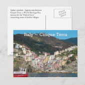 Carte Postale Italie Cinque Terra (Devant / Derrière)