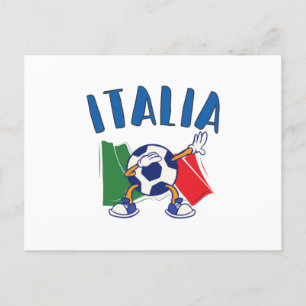 Carte Postale Italie Dabbing Soccer Ball Drapeau