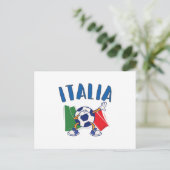 Carte Postale Italie Dabbing Soccer Ball Drapeau (Debout devant)