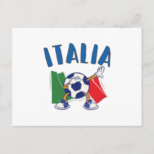Carte postale Italie Dabbing Soccer Ball Flag