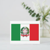 Carte Postale Italie Drapeau avec certificat d'authenticité (feu (Debout devant)