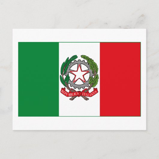 Carte Postale Italie Drapeau avec certificat d'authenticité (feu (Devant)