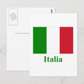 Carte Postale Italie Drapeau avec nom en italien (Devant / Derrière)