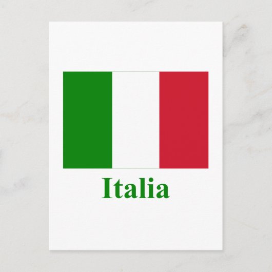 Carte Postale Italie Drapeau avec nom en italien (Devant)