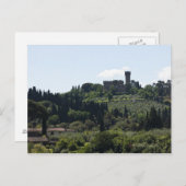 Carte Postale Italie, Florence, Château sur une colline (Devant / Derrière)