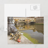Carte Postale Italie, Florence, Love Locks et réflexions dans (Devant / Derrière)