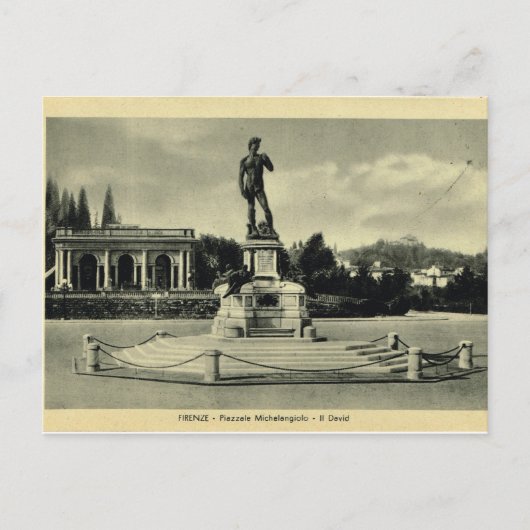 Carte Postale Italie, Florence, Piazzale Michelangelo, David (Devant)