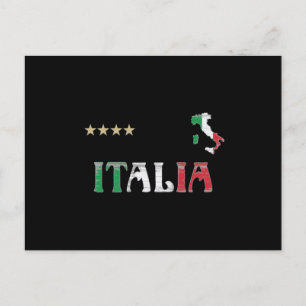Carte Postale Italie Football Fan Shirt Drapeau