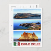 Carte Postale Italie - Îles Éoliennes - Mosaïque - (Devant / Derrière)