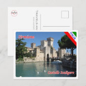 Carte Postale Italie - Lac de Garde - Sirmione - Château de Scal (Devant / Derrière)