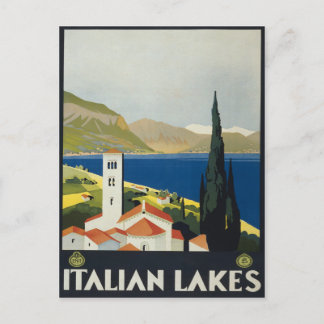 Carte Postale Italie Lacs Vintage Italie affiche de voyage