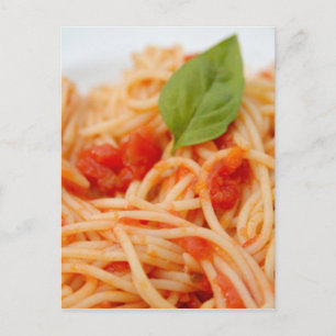 Carte Postale Italie, Orta, lac d'Orta, spaghetti avec tomates