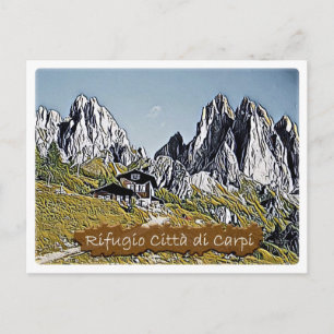 Carte Postale Italie - refuge Città di Carpi - Dolomites -