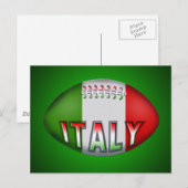 Carte Postale Italie Rugby Ball (Devant / Derrière)