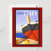 Carte postale Italie Salutations Vintage (Devant / Derrière)