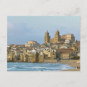 Carte Postale Italie, Sicile, Cefalu, Vue avec Duomo depuis 2