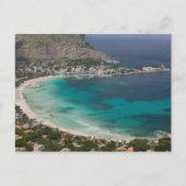 Carte Postale Italie, Sicile, Mondello, Vue sur la plage de (Devant)
