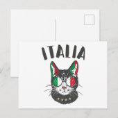 Carte Postale Italie Soccer Chat Mascotte drapeau italien (Devant / Derrière)