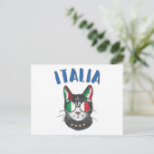 Carte Postale Italie Soccer Chat Mascotte drapeau italien (Debout devant)