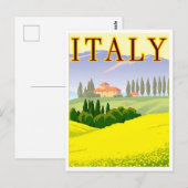 Carte Postale Italie Spring Fields Retro Inspiré (Devant / Derrière)