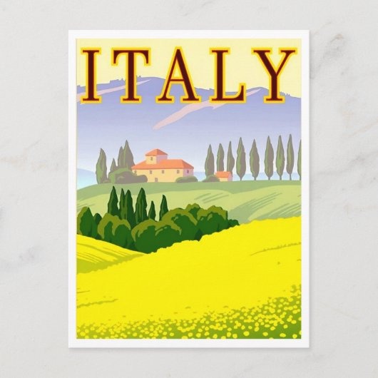 Carte Postale Italie Spring Fields Retro Inspiré (Devant)