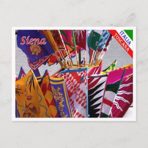 Carte Postale Italie - Toscane - Sienne - Drapeaux du Palio -