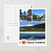 Carte Postale Italie - Vallée d'Aoste - I Love - (Devant / Derrière)
