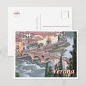 Carte Postale Italie - Vénétie - Vérone - Pont Romano - (Devant / Derrière)