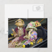 Carte Postale Italie, Venise. Couple habillé en costumes pour (Devant / Derrière)