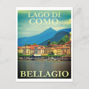 Carte Postale Italie vintage Lago Di Como Bellagio Voyage
