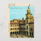 Carte Postale Italie vintage, Modène, Piazza Grande (Devant / Derrière)