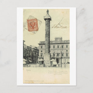 Carte Postale Italie vintage, Rome Piazza Colonna, 1901