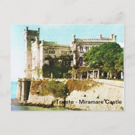 Carte Postale Italie vintage, Trieste, Château Miramare (Devant)