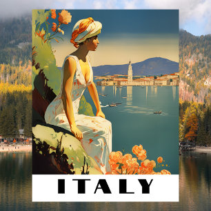 Carte Postale Italie Voyage Rétro Méditerranée Romantique