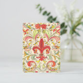 Carte Postale Italien Florentine Fleur de Lis Motif (Debout devant)