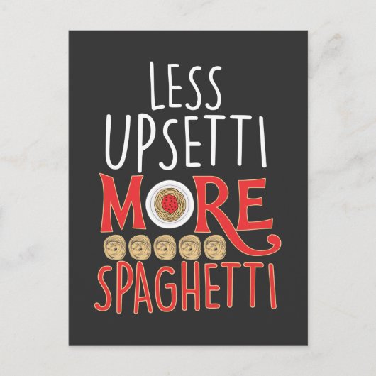 Carte Postale Italien Noodle Lover Upsetti Plus Spaghetti (Devant)