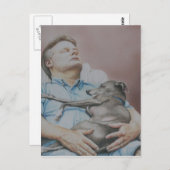 Carte postale italienne Greyhound "Nap Buddies" (Devant / Derrière)