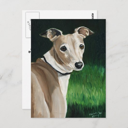Carte postale italienne Greyhound Original Chien A (Devant / Derrière)